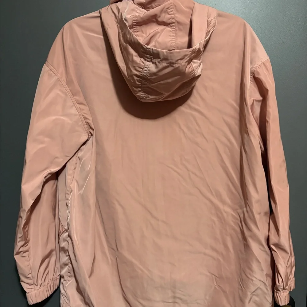 Chico's Size 6 Blush Utility Jacket with Hood - Minimalism Quiet Luxury Outdoor